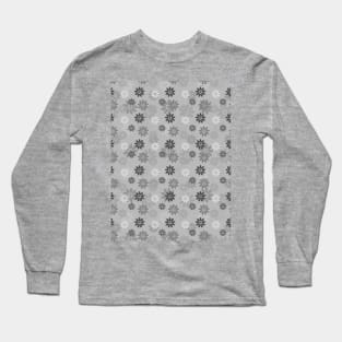Grey flower pattern design Long Sleeve T-Shirt